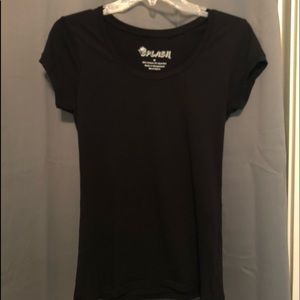 Black shirt with scoop neckline